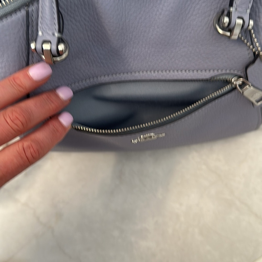 Coach 100% Leather Handbag Denim Blue Color Worn Twice Excellent Condition - Picture 14 of 14